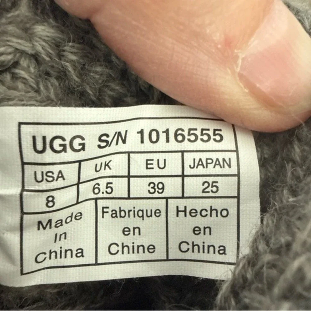 UGG Australia Women's Gray Knit Button Boots Size‎ 7 Right & Size 8 Left